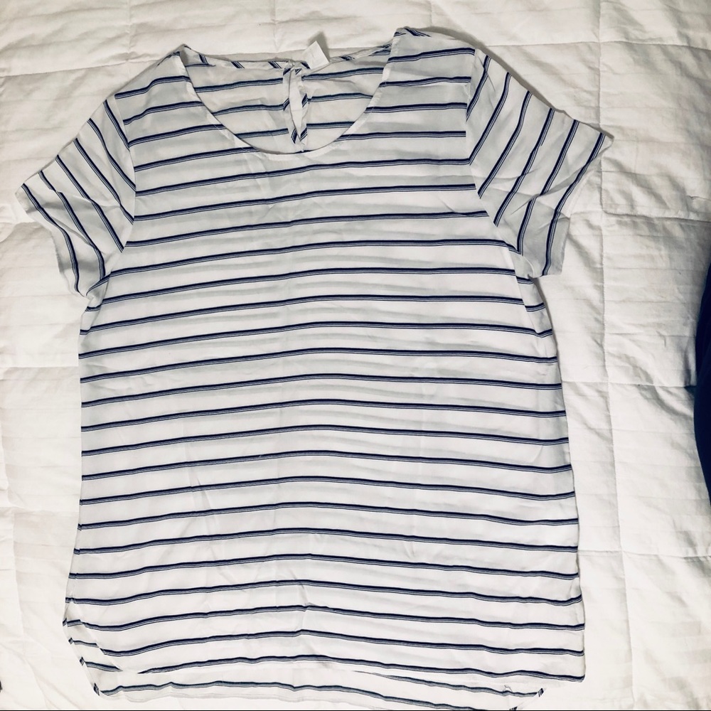 NWOT Striped short sleeve blouse